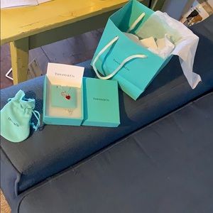 Tiffany @ Co mini double heart necklace red